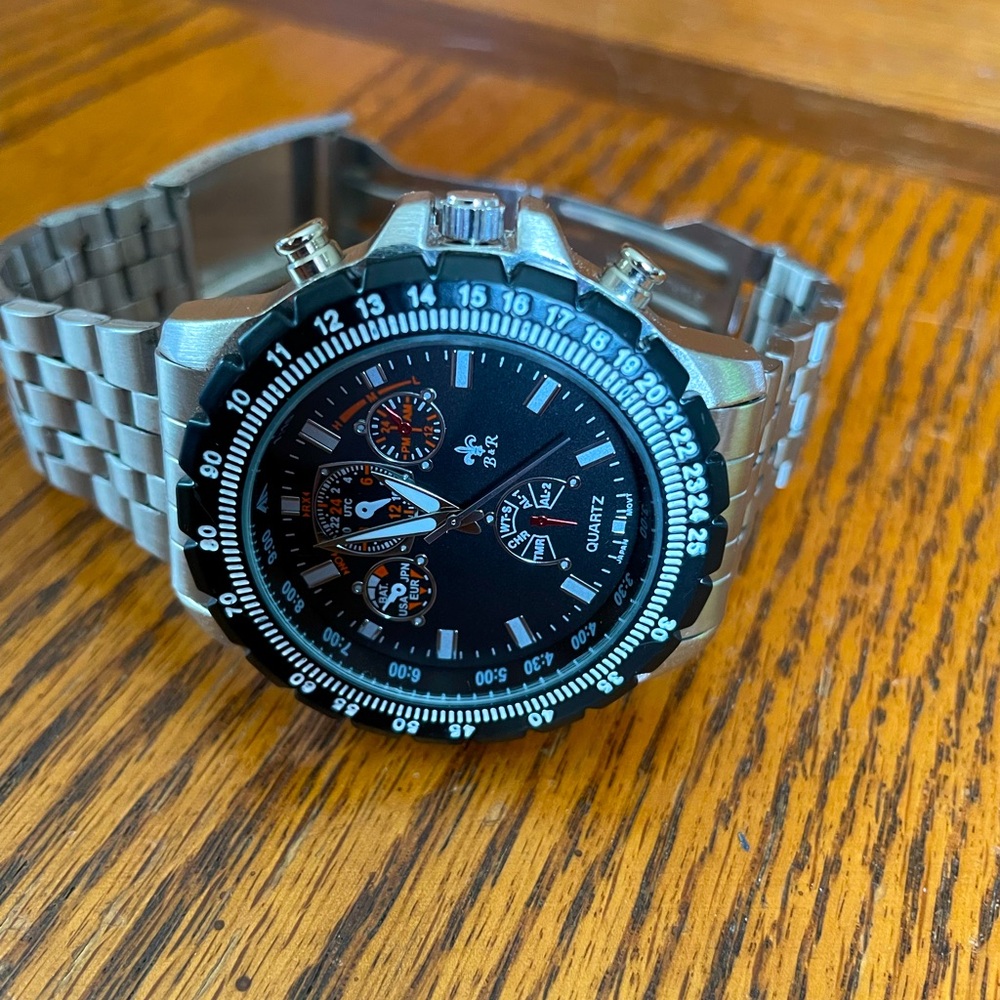 B&R Mens Stainless Steel Quartz Watch - Picture 7 of 8